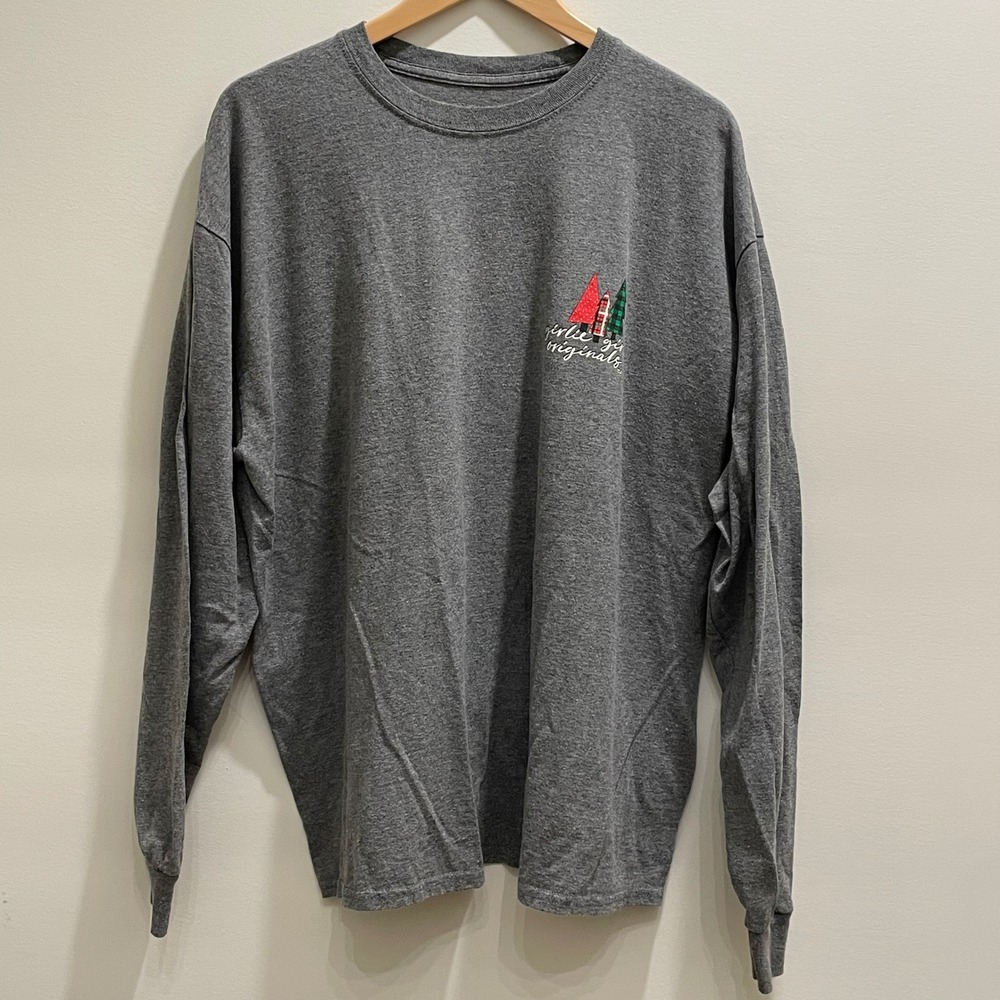 Girlie Girl Originals Gray‎ Believe Christmas Trees Long Sleeve T-Shirt 2X